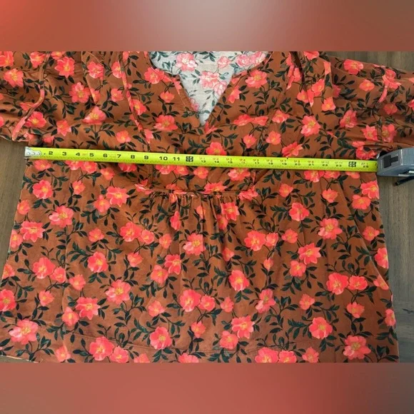 Sonoma Orange Floral Top 1x - Picture 3 of 7